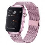 Premium Color Stainless Steel Magnetic Milanese Loop Strap Wristband for Apple Watch Series 8/7/6/5/4/3/2/1/SE - 41MM/40MM/38MM (Rose Pink)